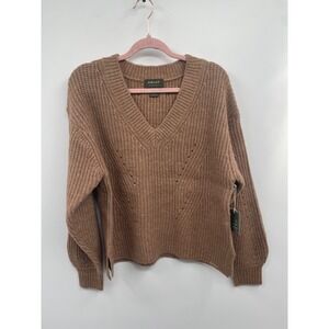 Ariat Blaydon Sweater Womens Large Woodsmoke Heather Wool Blend Chunky Knit NWT